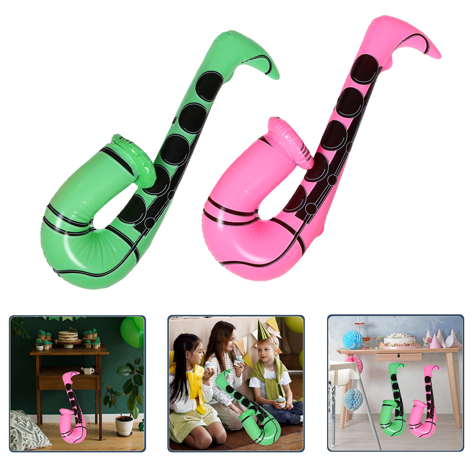 Musical Instrument Photo - 4 Pcs Inflatable Saxophone Balloon Instrument