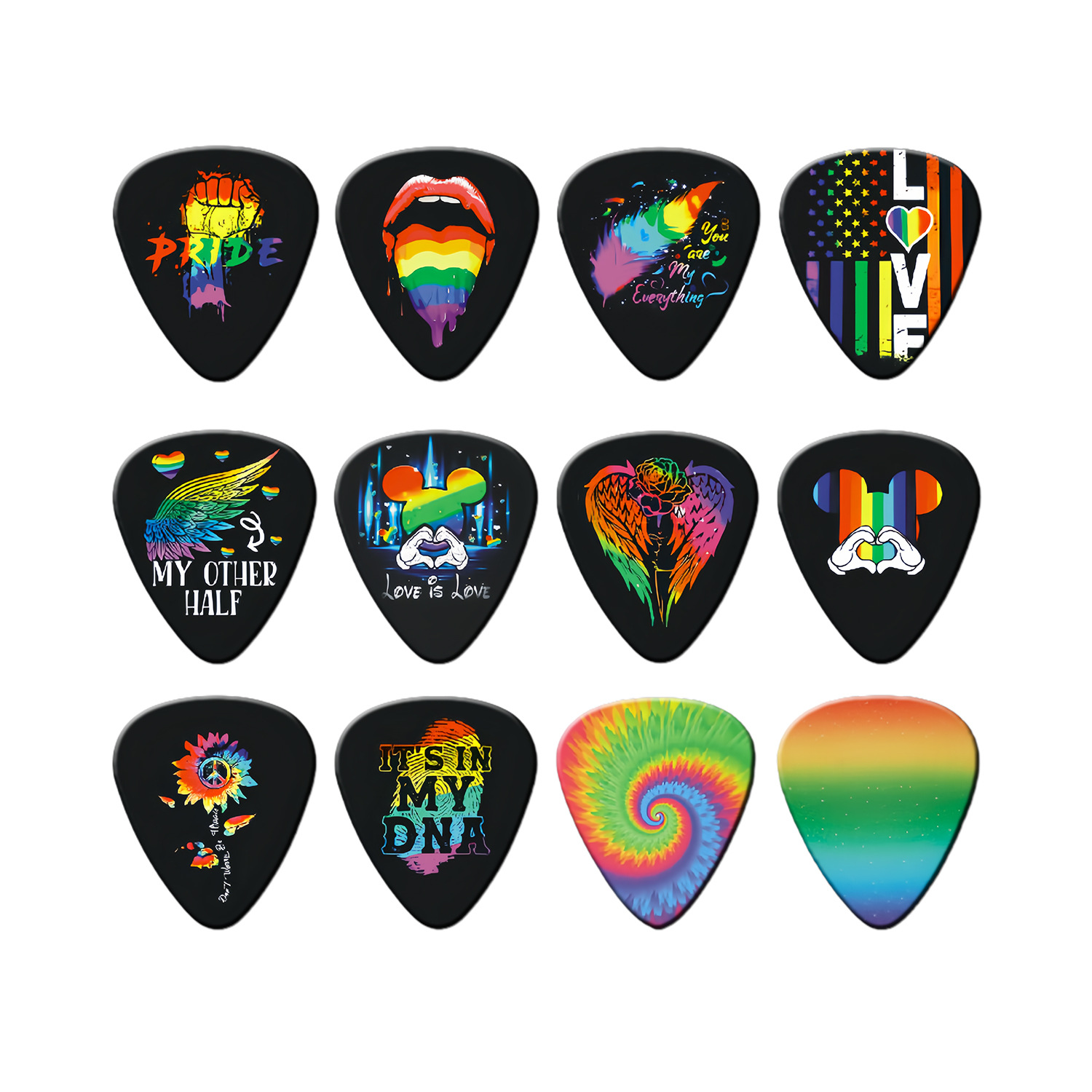 12 Pieces Guitar Picks 0.46mm  - Musical Instrument Art 评论和价格