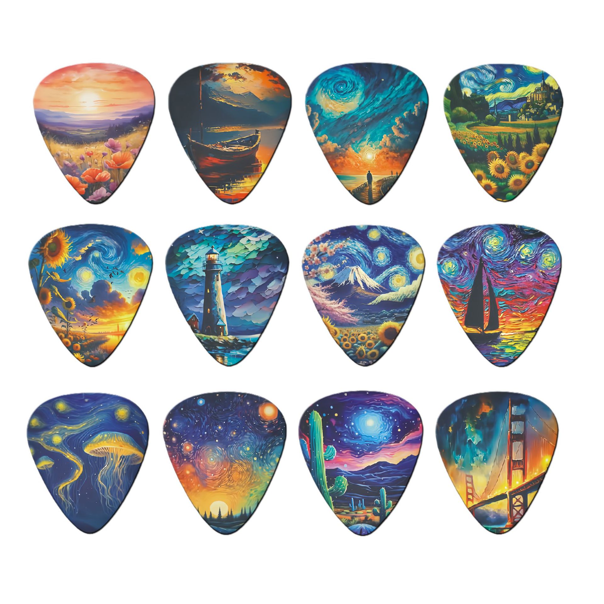 12 Pieces Guitar Picks 0.46mm  - Musical Instrument Art 评论和价格
