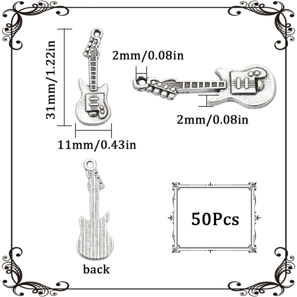 1 Box 50Pcs Vintage Guitar Cha - Musical Instrument Kit 评论和价格