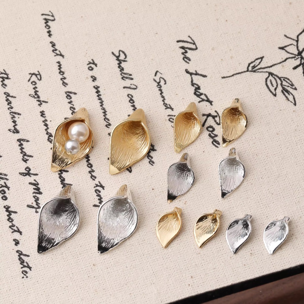 4PCS Dainty Horn Petals Flower - Musical Instrument Jewelry 评论和价格