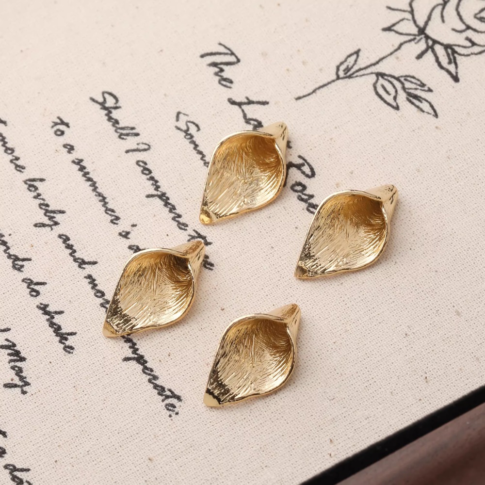 4PCS Dainty Horn Petals Flower - Musical Instrument Jewelry 评论和价格
