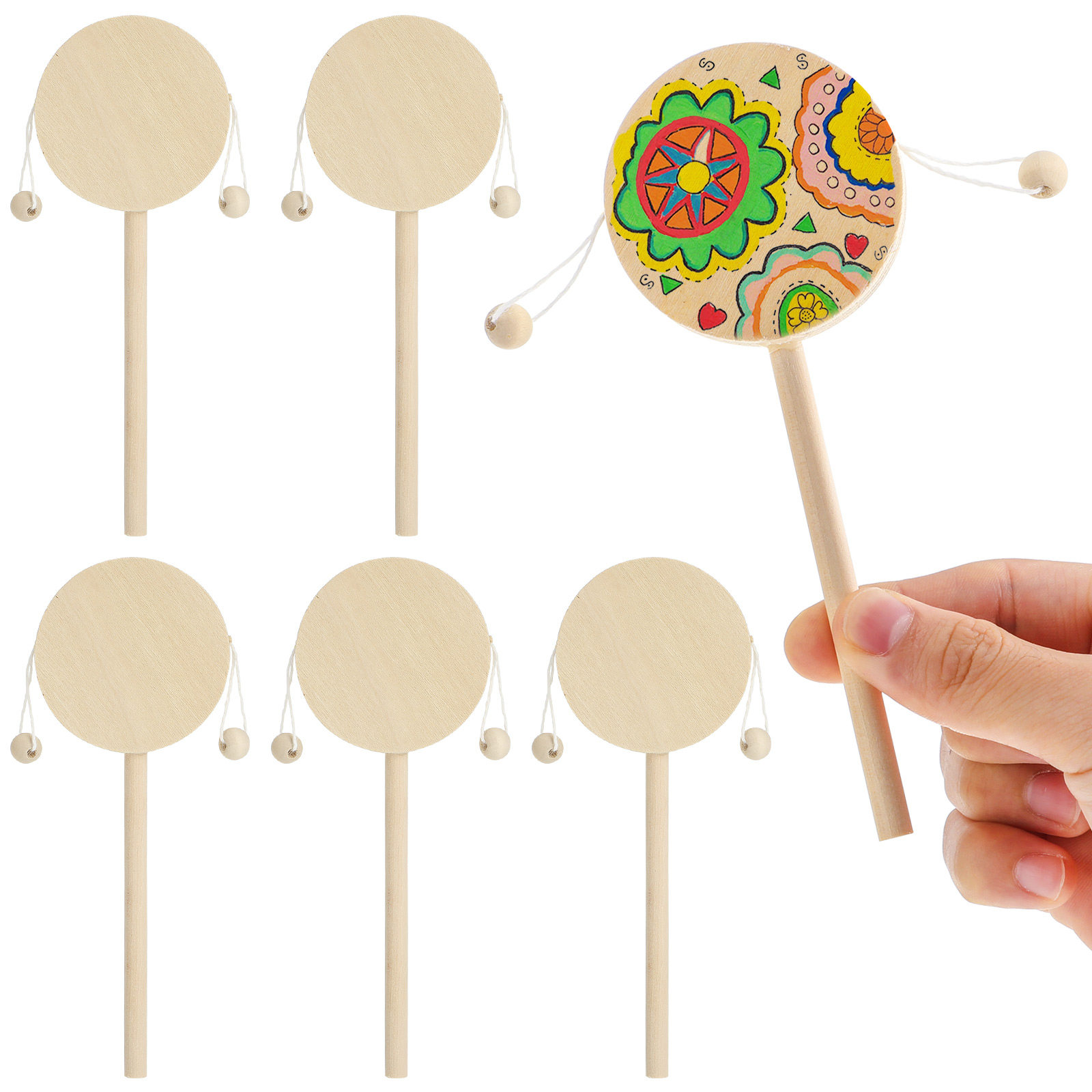Wooden Shaking Drum DIY Painti - A Musical Instrument You Shake 评论和价格