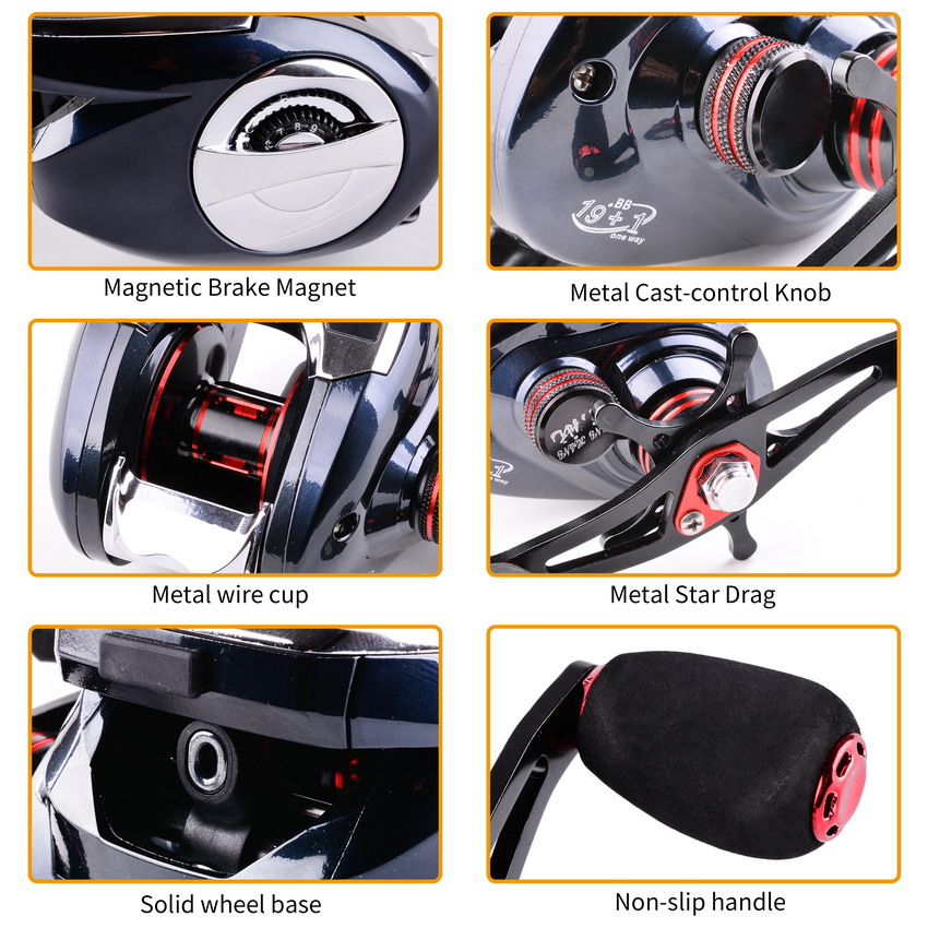 8.0:1 19+1BB Fishing Reel Left - Djembe Hand Drum 评论和价格