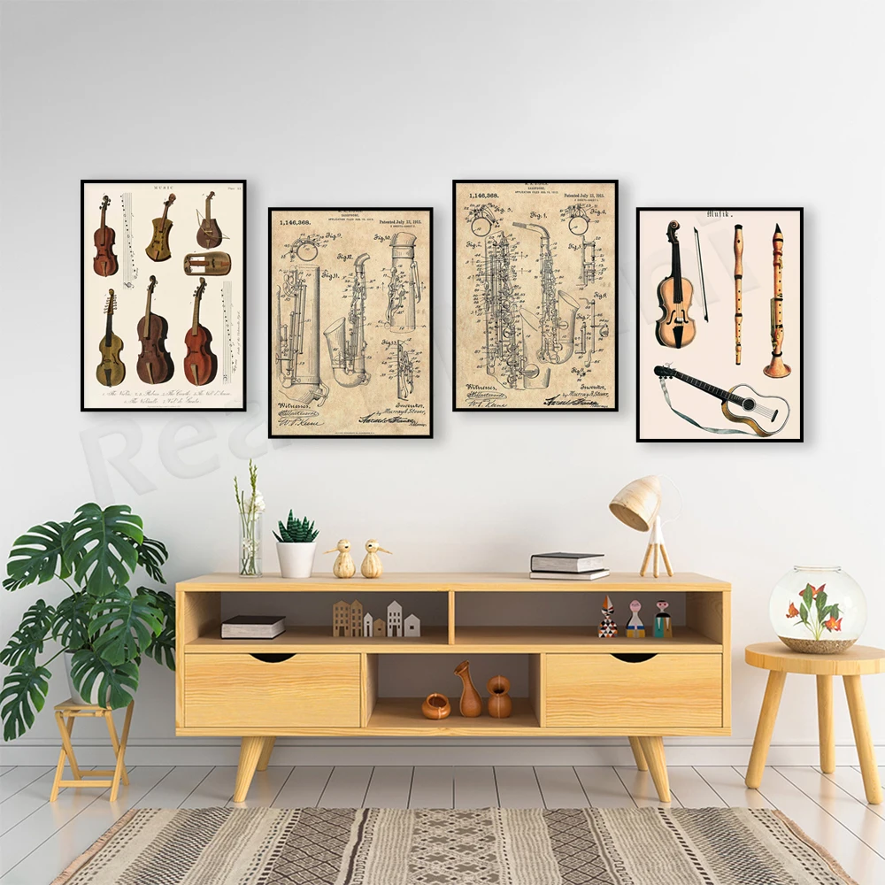 Music print, vintage violin vi - Musical Instrument Viola 评论和价格