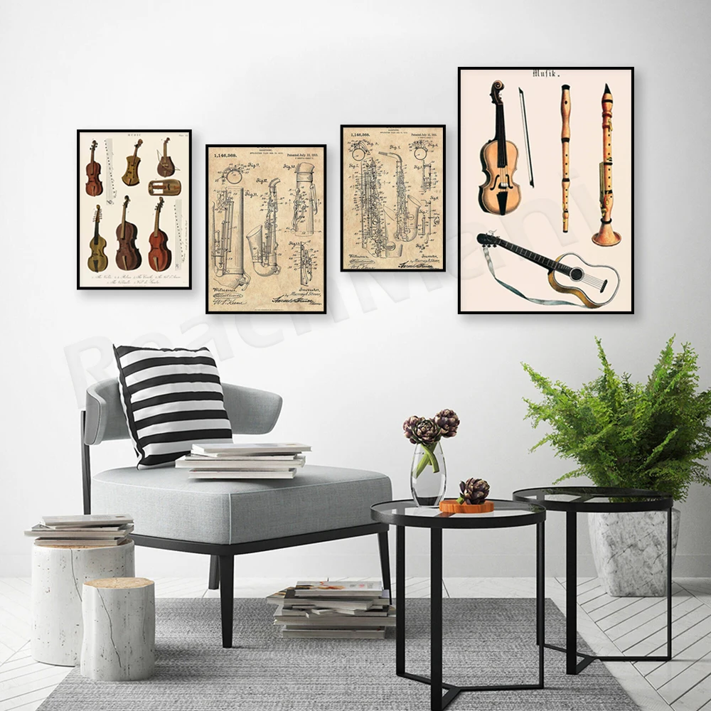 Music print, vintage violin vi - Musical Instrument Viola 评论和价格