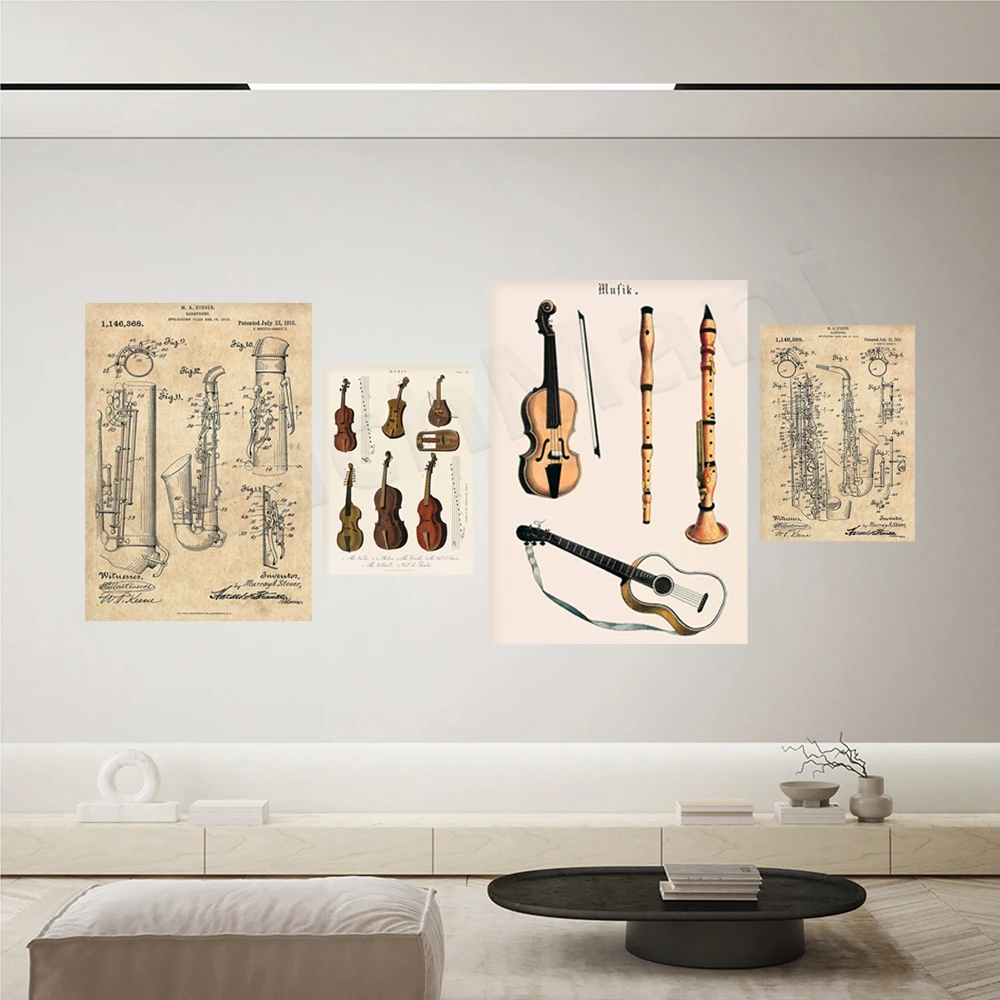 Music print, vintage violin vi - Musical Instrument Viola 评论和价格