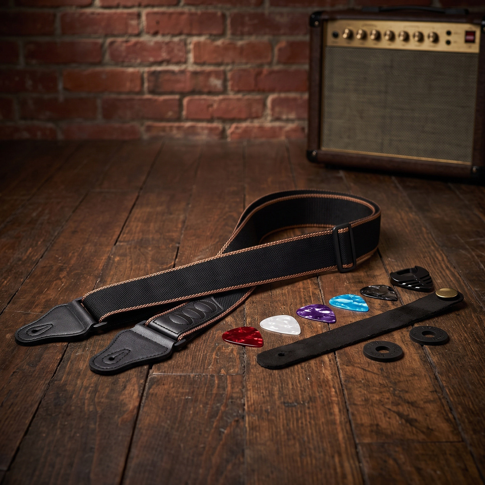 1Set Guitar Strap Kit Adjustab - Musical Instrument Kit 评论和价格