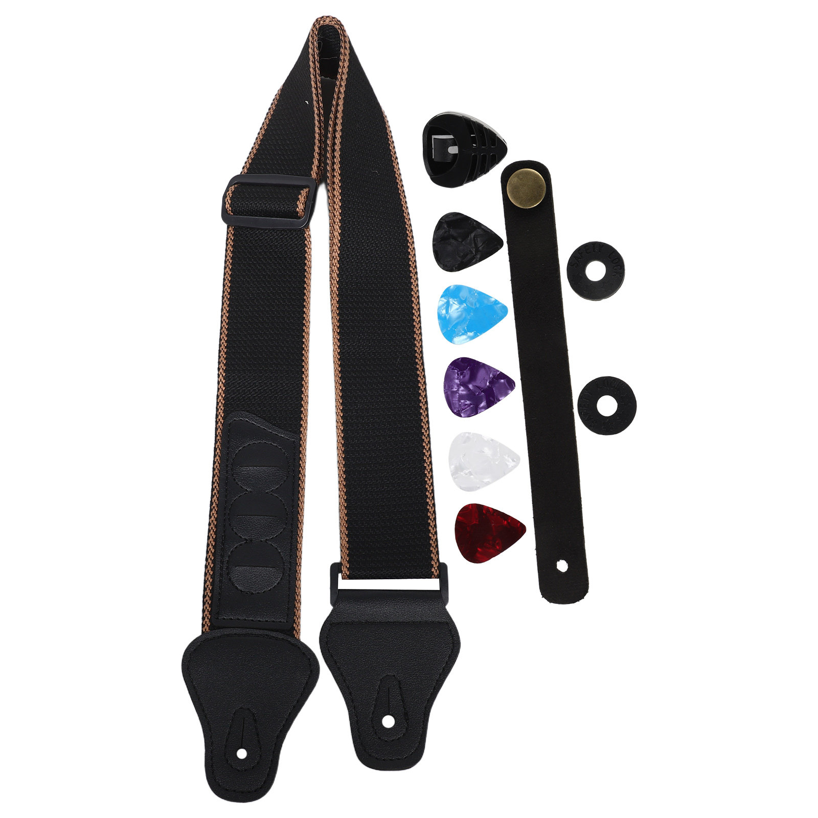 1Set Guitar Strap Kit Adjustab - Musical Instrument Kit 评论和价格