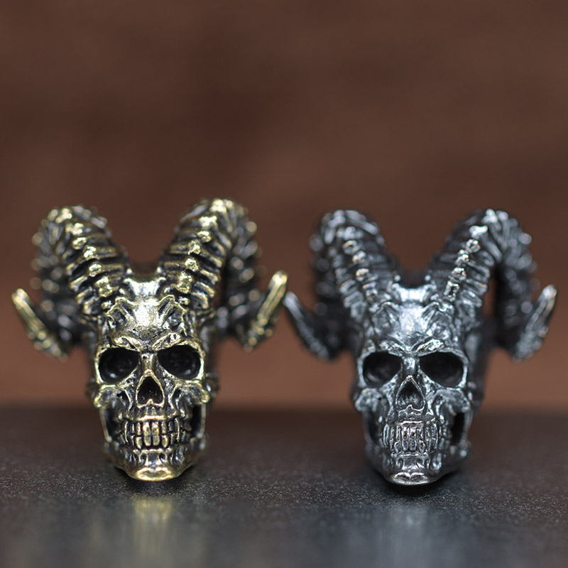 Goat Horn Skull Head Brass Kni - Musical Instrument Jewelry 评论和价格