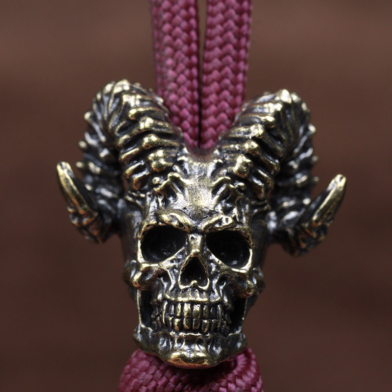 Goat Horn Skull Head Brass Kni - Musical Instrument Jewelry 评论和价格