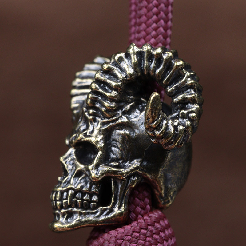 Goat Horn Skull Head Brass Kni - Musical Instrument Jewelry 评论和价格