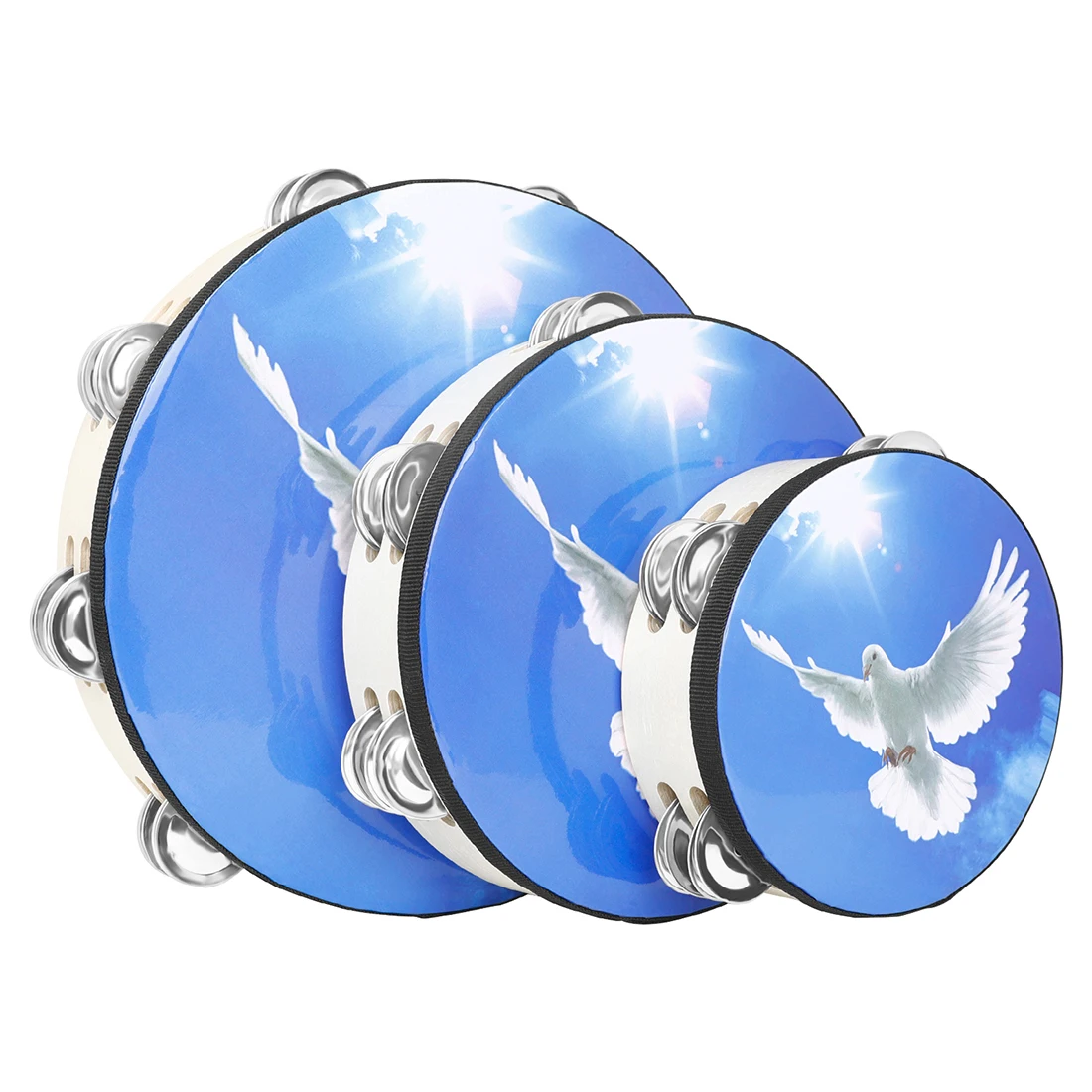 6+8+10 Inches Blue Sky Peace D - A Musical Instrument You Shake 评论和价格
