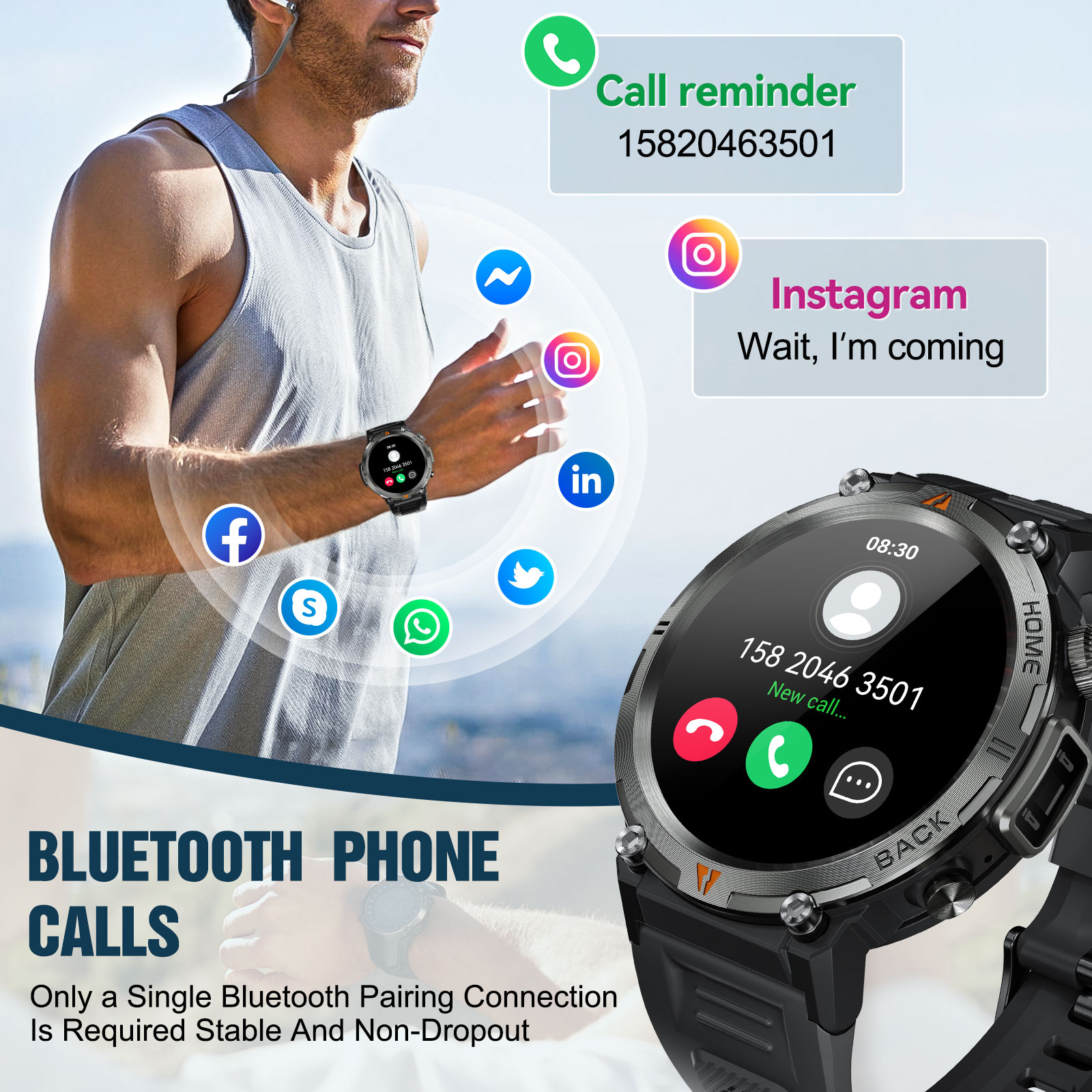 EIGIIS KE3 Bluetooth Call Smar - Musical Instrument Jewelry 评论和价格