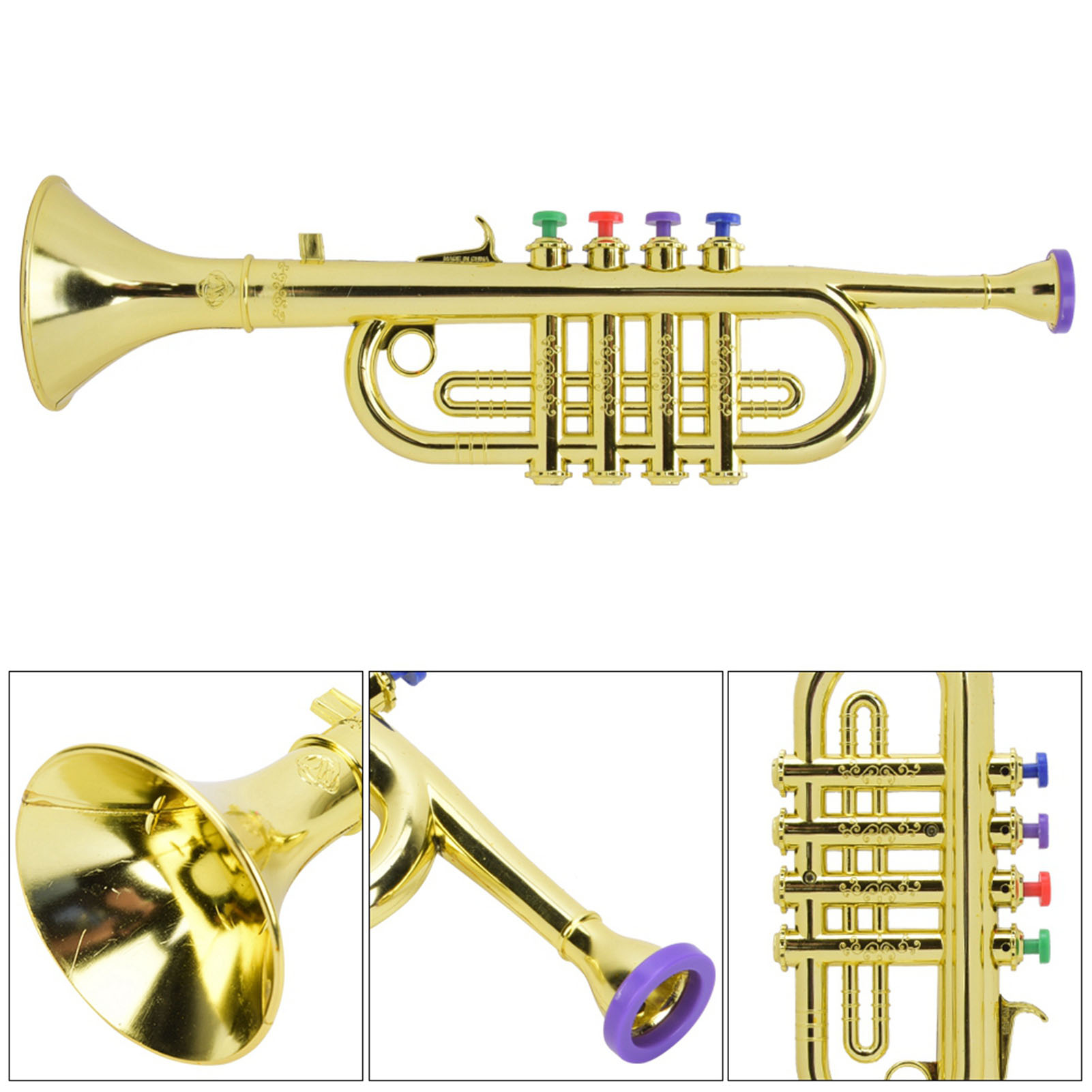 Kid Trumpet Golden Coated Plas - Musical Instrument Trombone 评论和价格