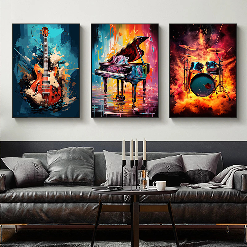 Frameless Abstract Colorful Ar - Musical Instrument Photo 评论和价格