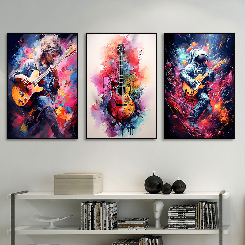 Frameless Abstract Colorful Ar - Musical Instrument Photo 评论和价格